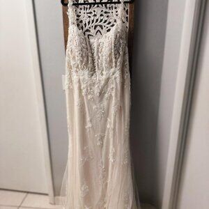 Anthropologie Plus Women's Cream and White Dress